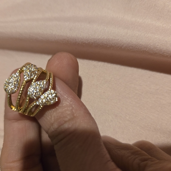 Radiant Gold and Silver Ring with Intricate Design- 21kgp DUABI JEWELRY - Picture 5 of 7